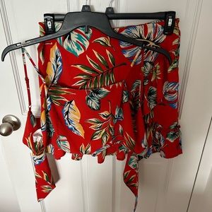 Red Tropical Tank/Skirt Set, Size M
